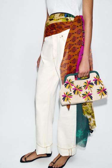 СУМКА-МЕШОК С БУСИНАМИ И ПРИНТОМ — Разноцветный от Zara