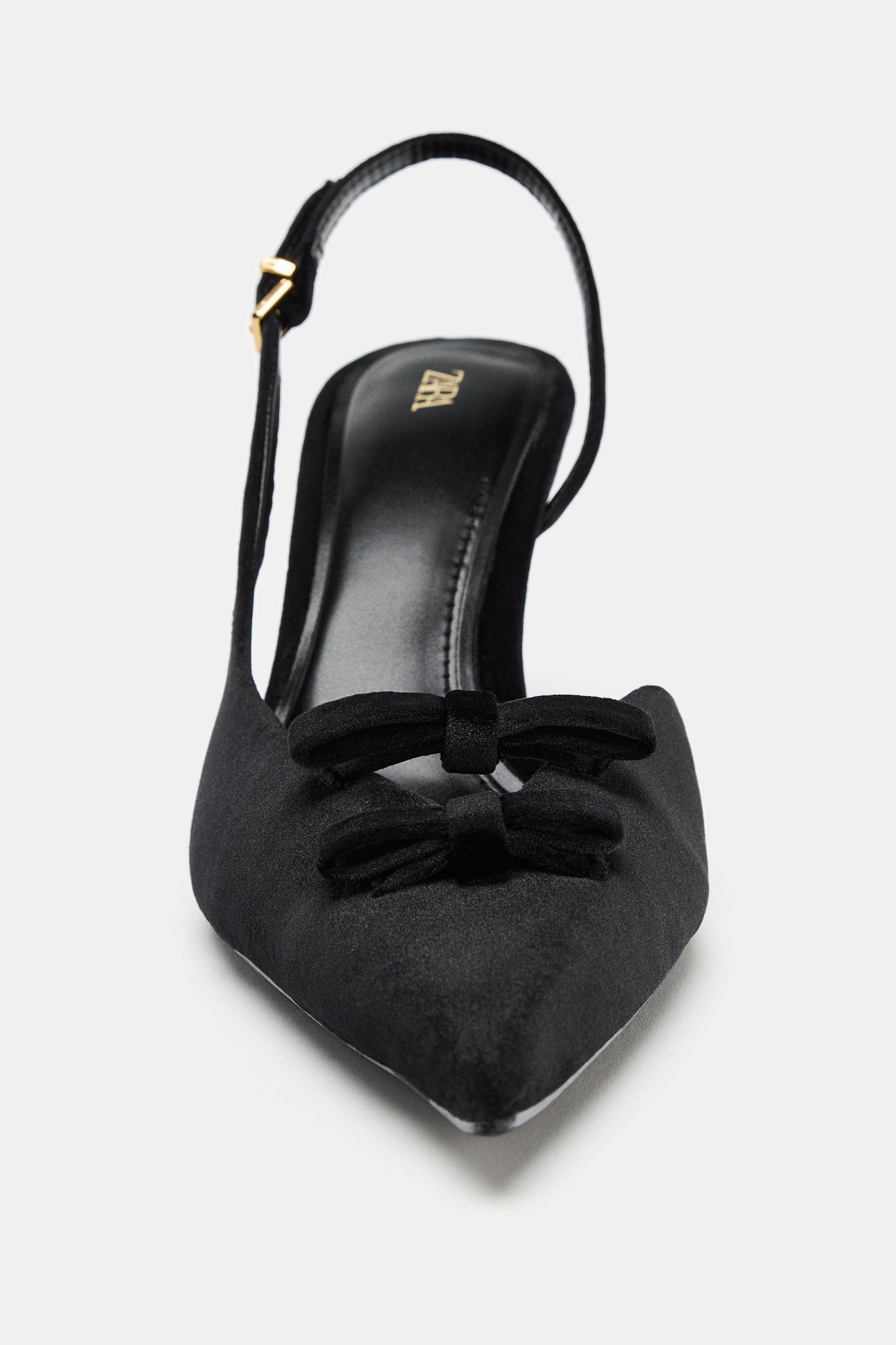 VELVET EFFECT BOW SHOES