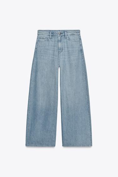 Zara ZW COLLECTION HIGH-RISE BAGGY JEANS - Blue