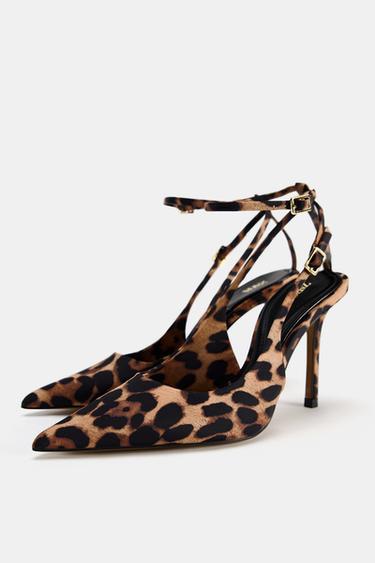 CHAUSSURES À TALONS ET BRIDES ARRIÈRE AVEC IMPRIMÉ ANIMALIER - Léopard de Zara - Image 3
