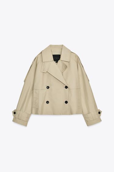 TRENCH COURT DÉPERLANT ZW COLLECTION - Beige clair de Zara - Image 6