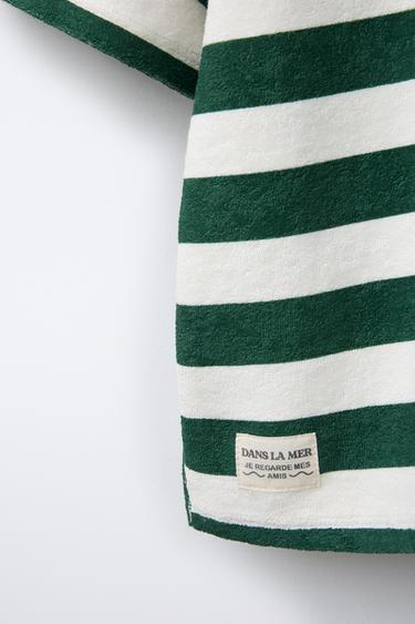 CHEMISE SAC BOWLING EFFET SERVIETTE RAYURES - Vert / Écru de Zara - Image 3