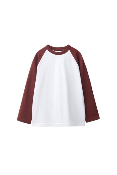 CAMISETA MANGA LARGA RANGLÁN - Burgundy de Zara