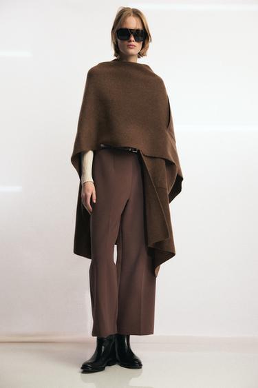 PANTALÓN CULOTTE CINTURÓN ZW COLLECTION - Marrón claro de Zara - Imagen 0