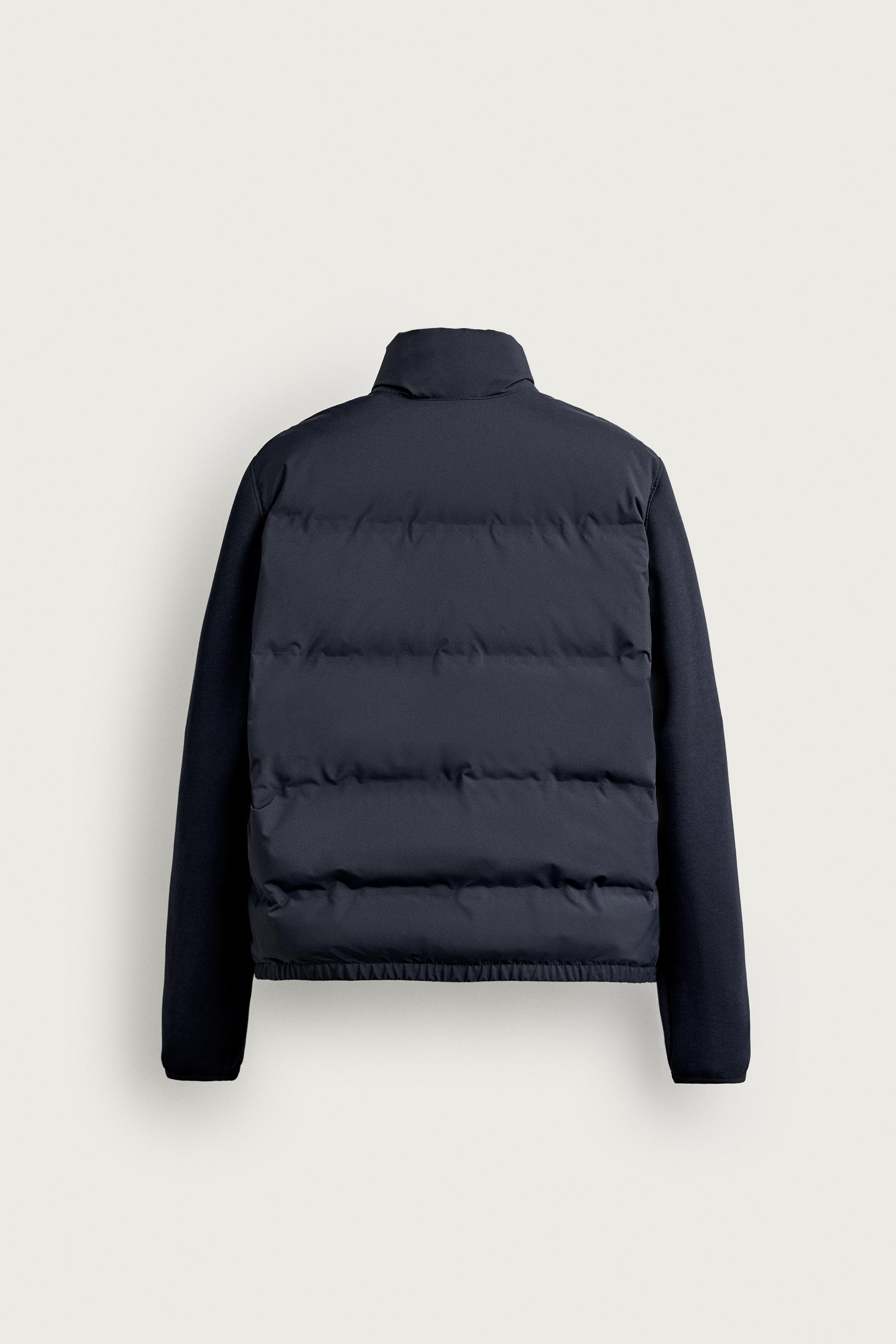 COMBINATION PUFFER JACKET — Navy blue
