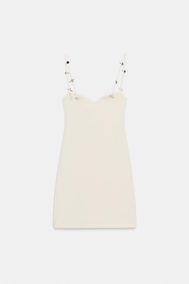 ROBE STRETCH FAÇON CORSET À FLEURS - Écru de Zara - Image 6