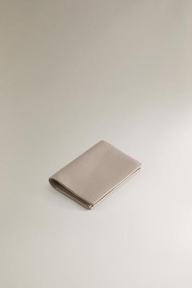 LEATHER WALLET - Grey by Zara - Image 1