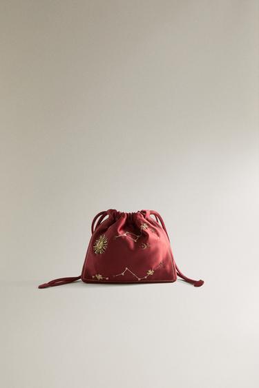 EMBROIDERED SMALL BAG | MARISA BERENSON - Burgundy Red by Zara