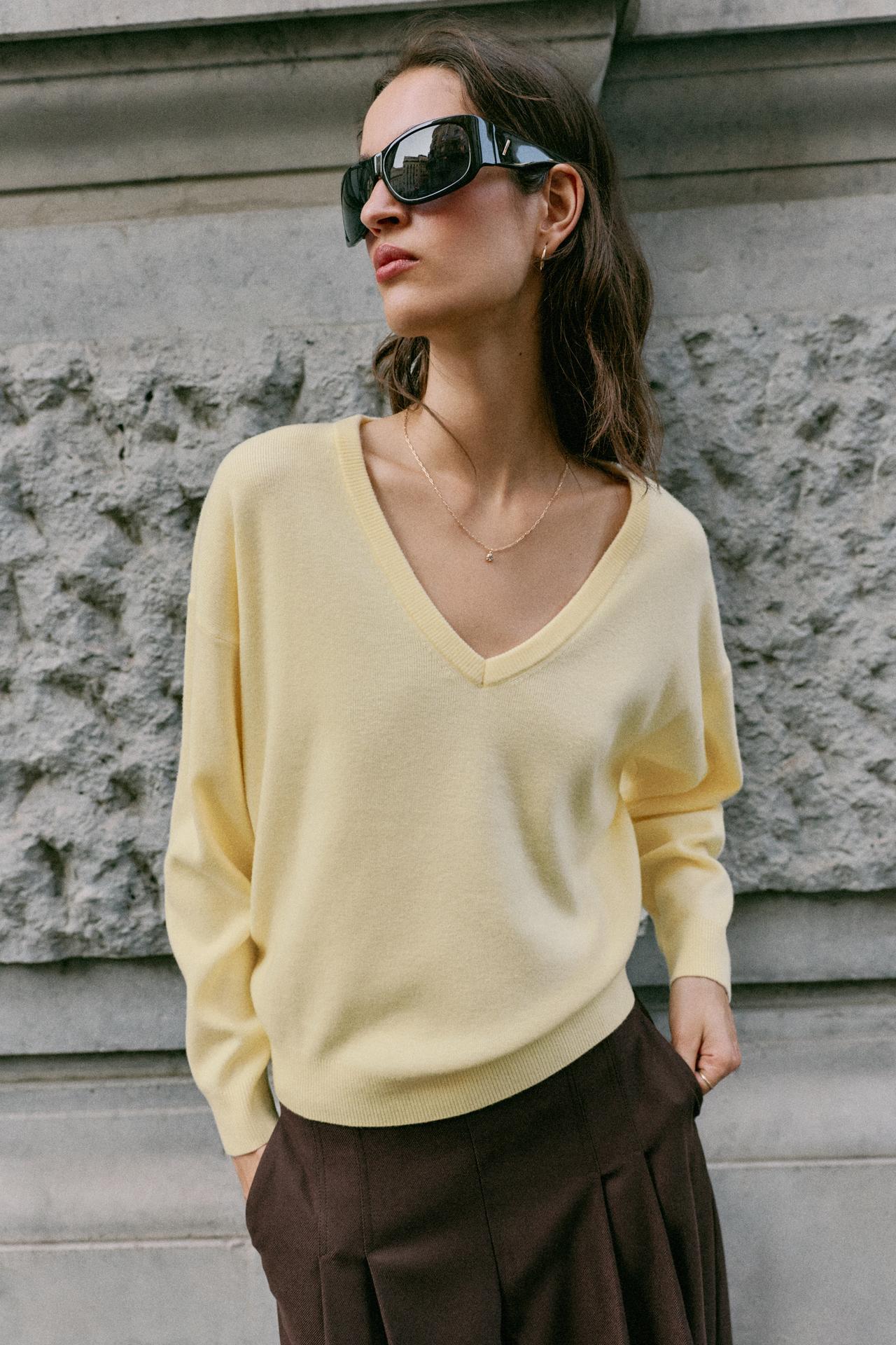 SOFT-TOUCH KNIT SWEATER — Yellow