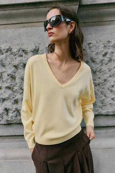 SOFT-TOUCH KNIT SWEATER — Yellow 1