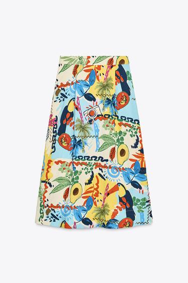 TROPICAL PRINT LAYERED MIDI SKIRT - Multicoloured by Zara - Image 5