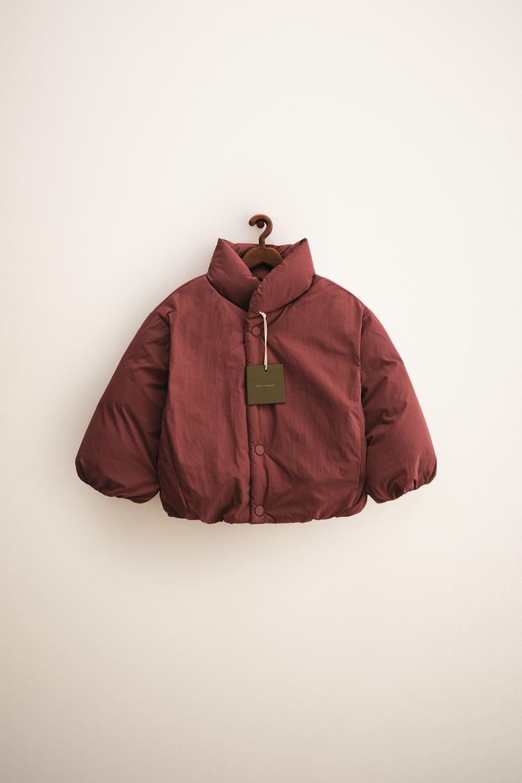 ZARA TIMELESS PADDED COAT Burgundy ZARA Ireland
