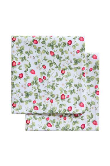 PACK MET SERVETTEN MET AARDBEI (2-PACK) - Groen van Zara