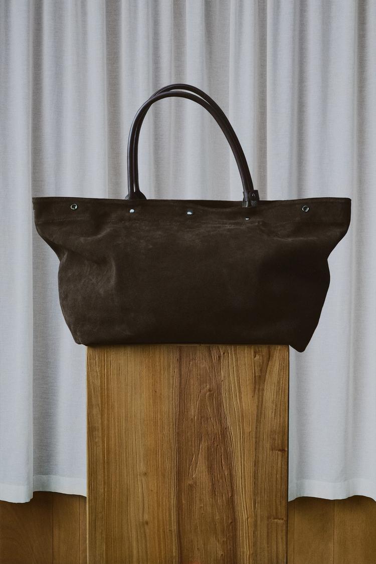 Bolso shopper piel aaron levine x zara