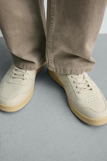 BASKET EN CUIR STYLE RÉTRO - Blanc de Zara - Image 2