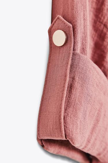 CROPPED JACKET WITH TABS - MARSALA by Zara - Image 8