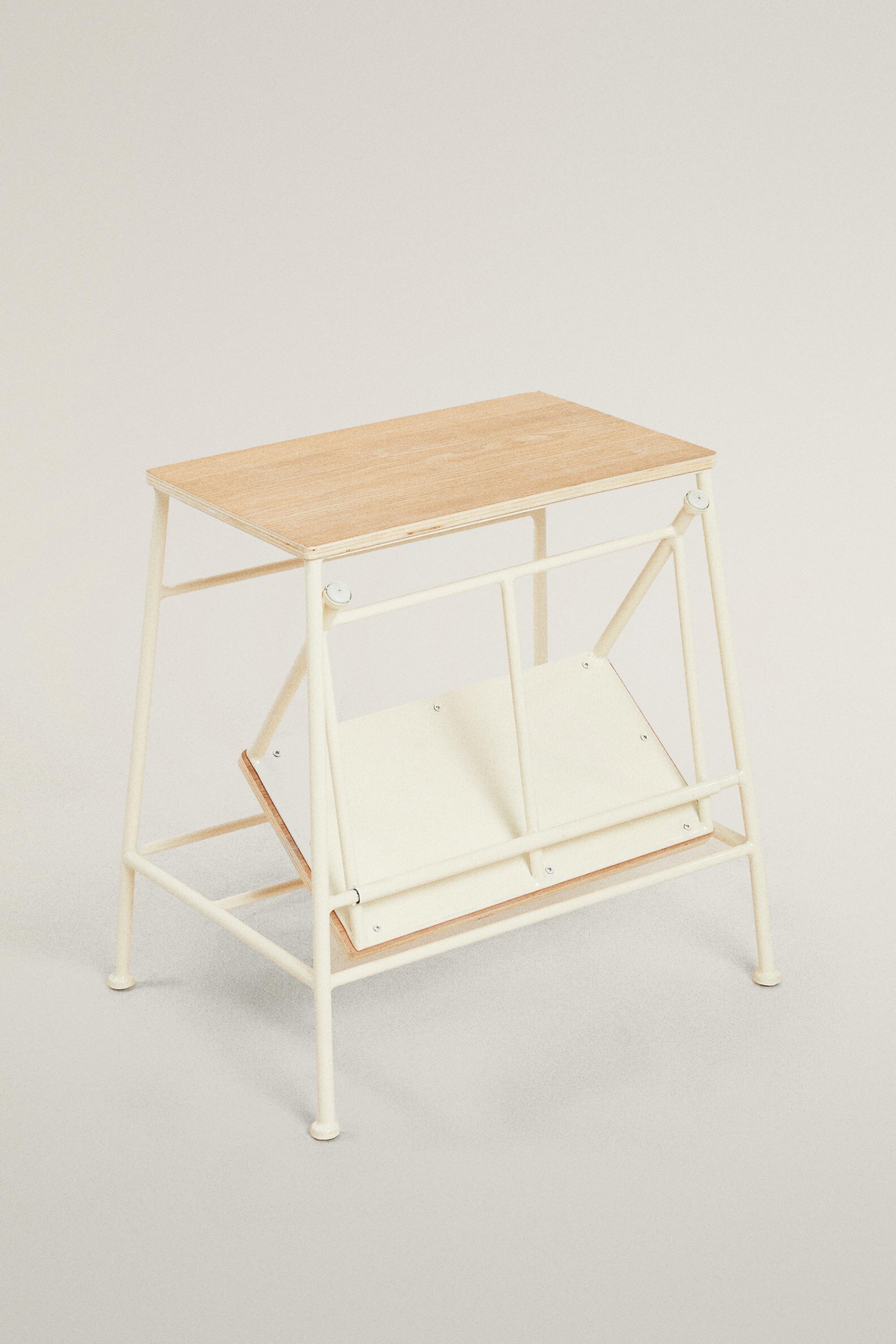 TWO-STEP WOODEN STEP STOOL - Light beige | ZARA United States