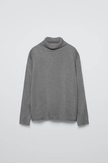 PLAIN TURTLENECK SWEATER - Grey marl by Zara
