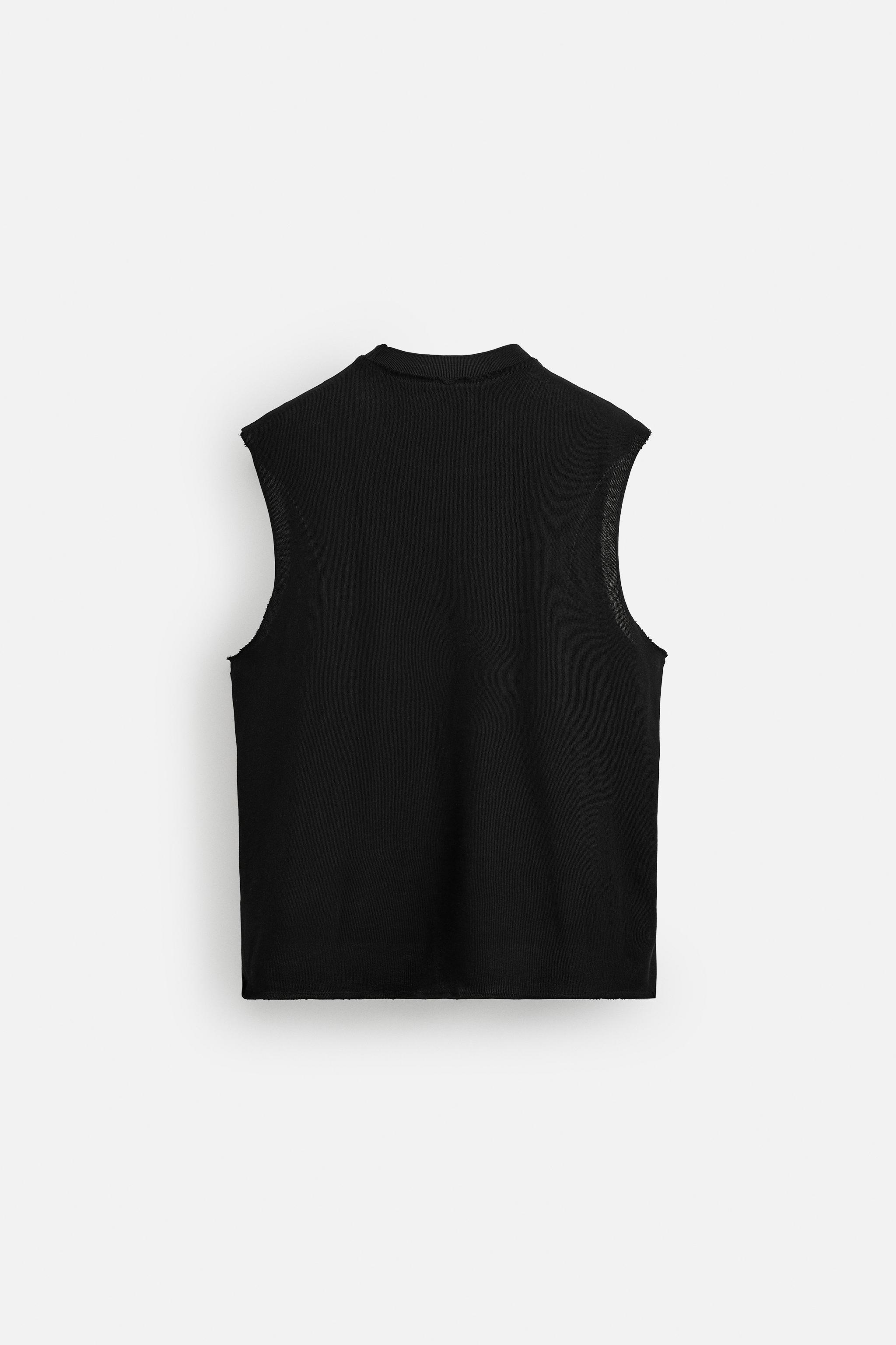 ★ドイツ発*ZARA*新作*ノッチネックプリントニットタンク★ 新品ZARA ニットタンク - メルカリ