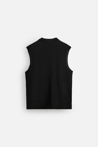 CAMISETA TANK PUNTO - Negro de Zara