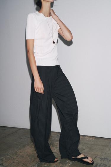 PANTALON À RAYURES TENNIS ZW COLLECTION - rayures de Zara - Image 3
