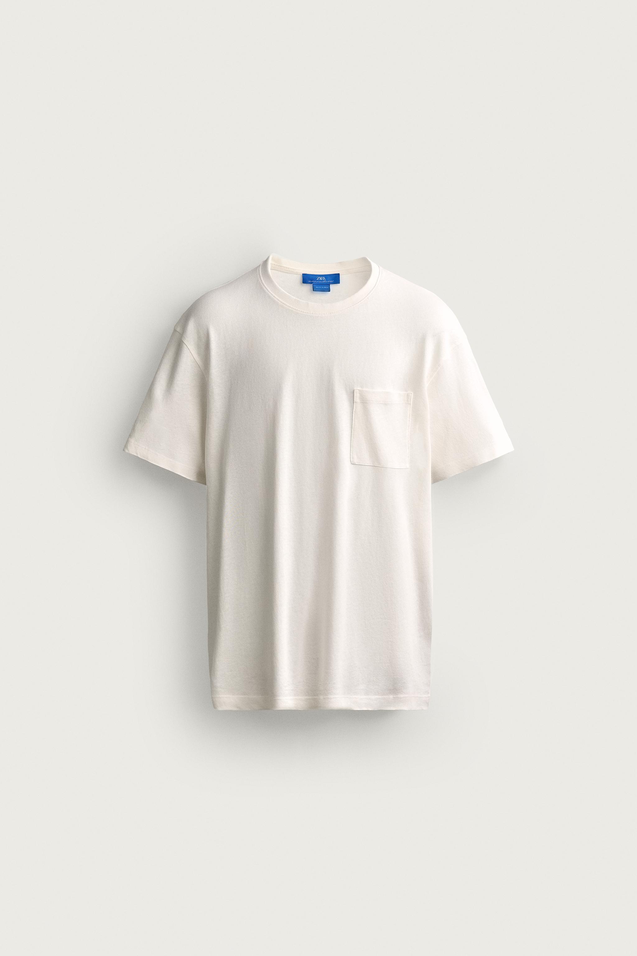 AARON LEVINE X ZARA POCKET T-SHIRT — Ecru