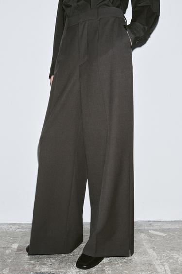 PANTALON LARGE ZW COLLECTION - Gris foncé de Zara