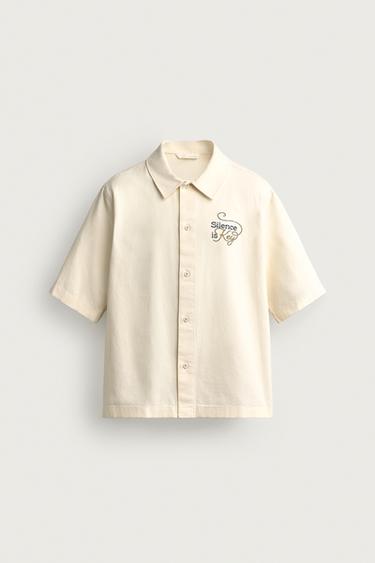 CHERRY PRINT RELAXED FIT SHIRT - White by Zara