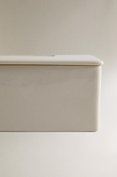 BOÎTE À MOUCHOIRS CÉRAMIQUE BLANCHE - Écru de Zara - Image 3