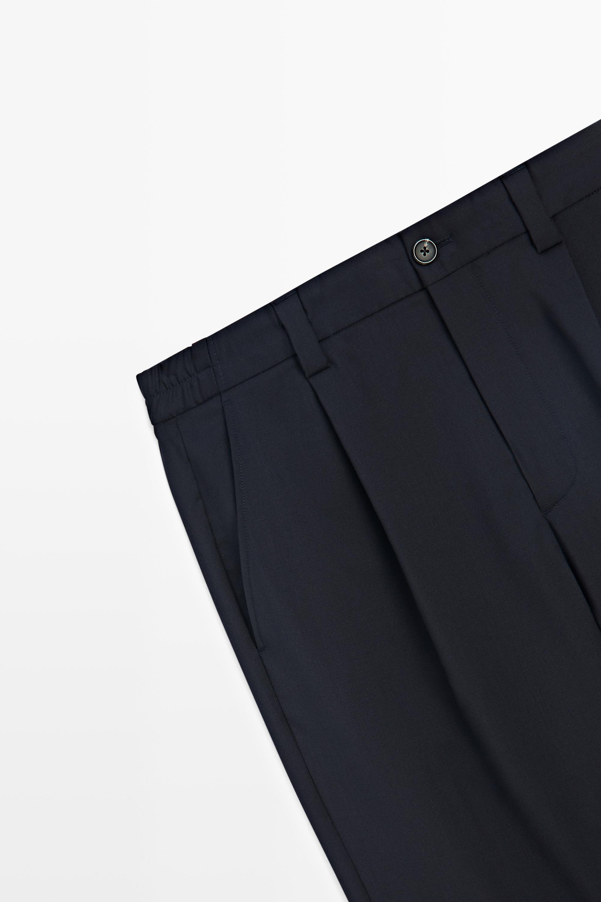 Pantalon straight 100 % laine