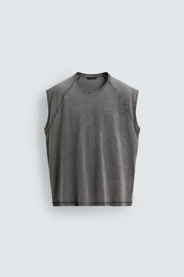 ÁO BA LỖ KIỂU BẠC MÀU - Màu xám từ Zara