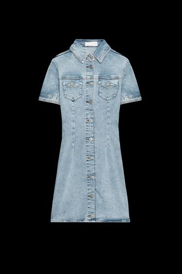 Zara Z1975 DENIM MINI DRESS - Light blue - Image 0
