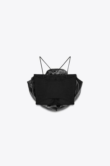 FLORAL ORGANZA TOP - Black by Zara - Image 6