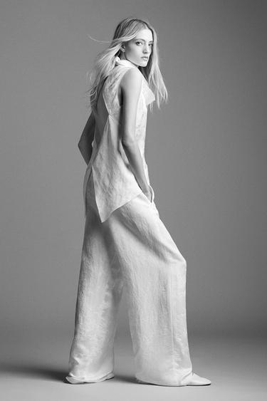 ZW COLLECTION LIMITED EDITION JACQUARD TROUSERS - White by Zara