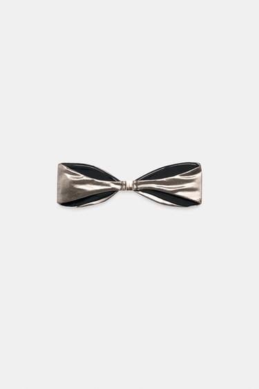 METALLIC BANDEAU BIKINI TOP - Dark silver by Zara - Image 12