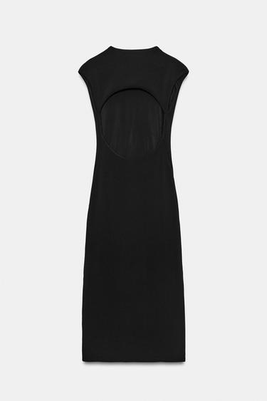 ROBE MI-LONGUE STRETCH - Noir de Zara - Image 5