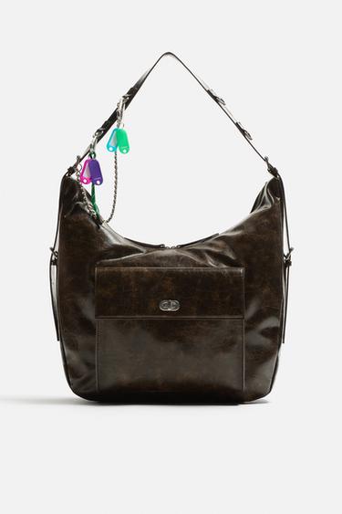 BOLSO HOMBRO CADENAS - Marrón de Zara