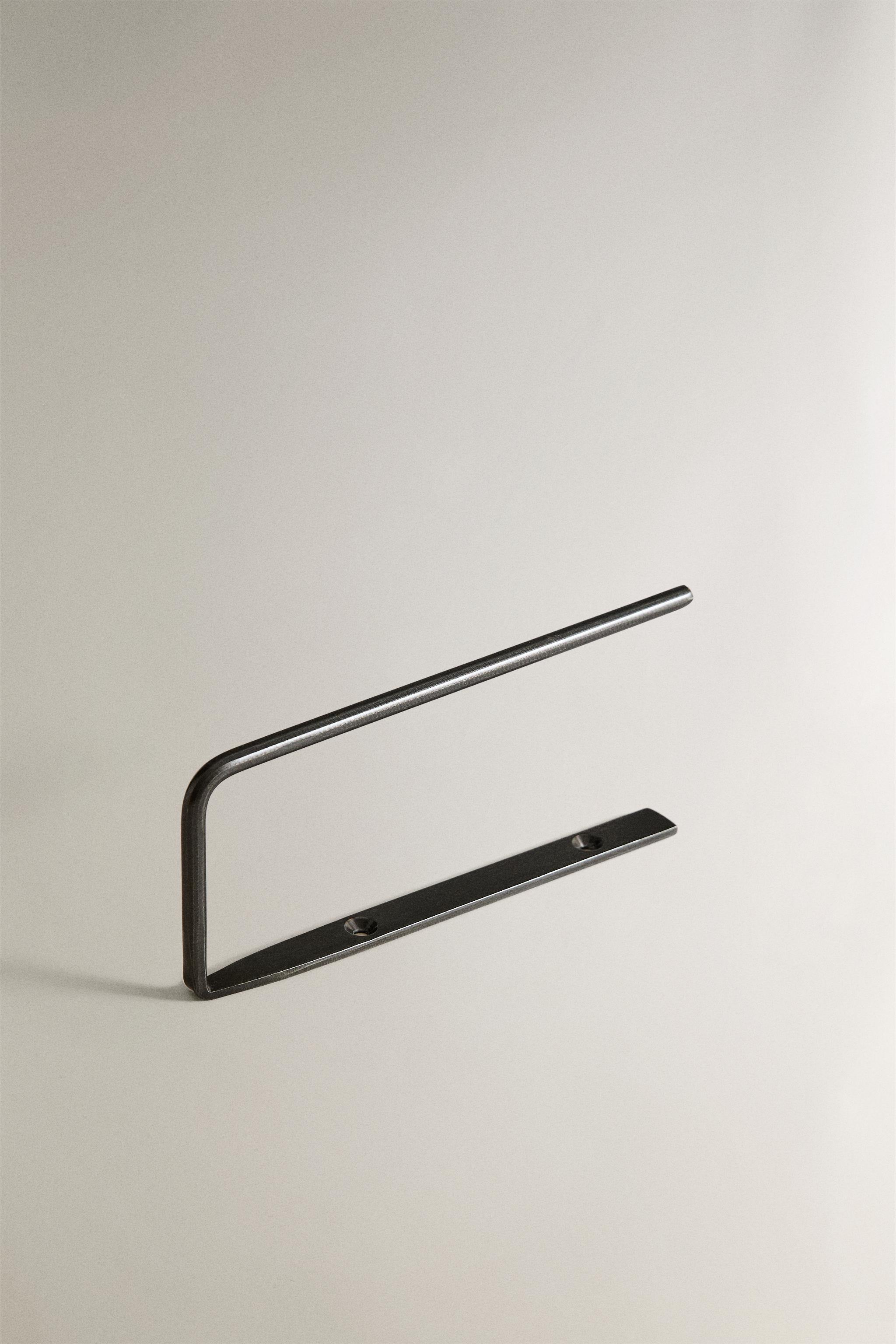 DARK METAL TOILET PAPER HOLDER — Black