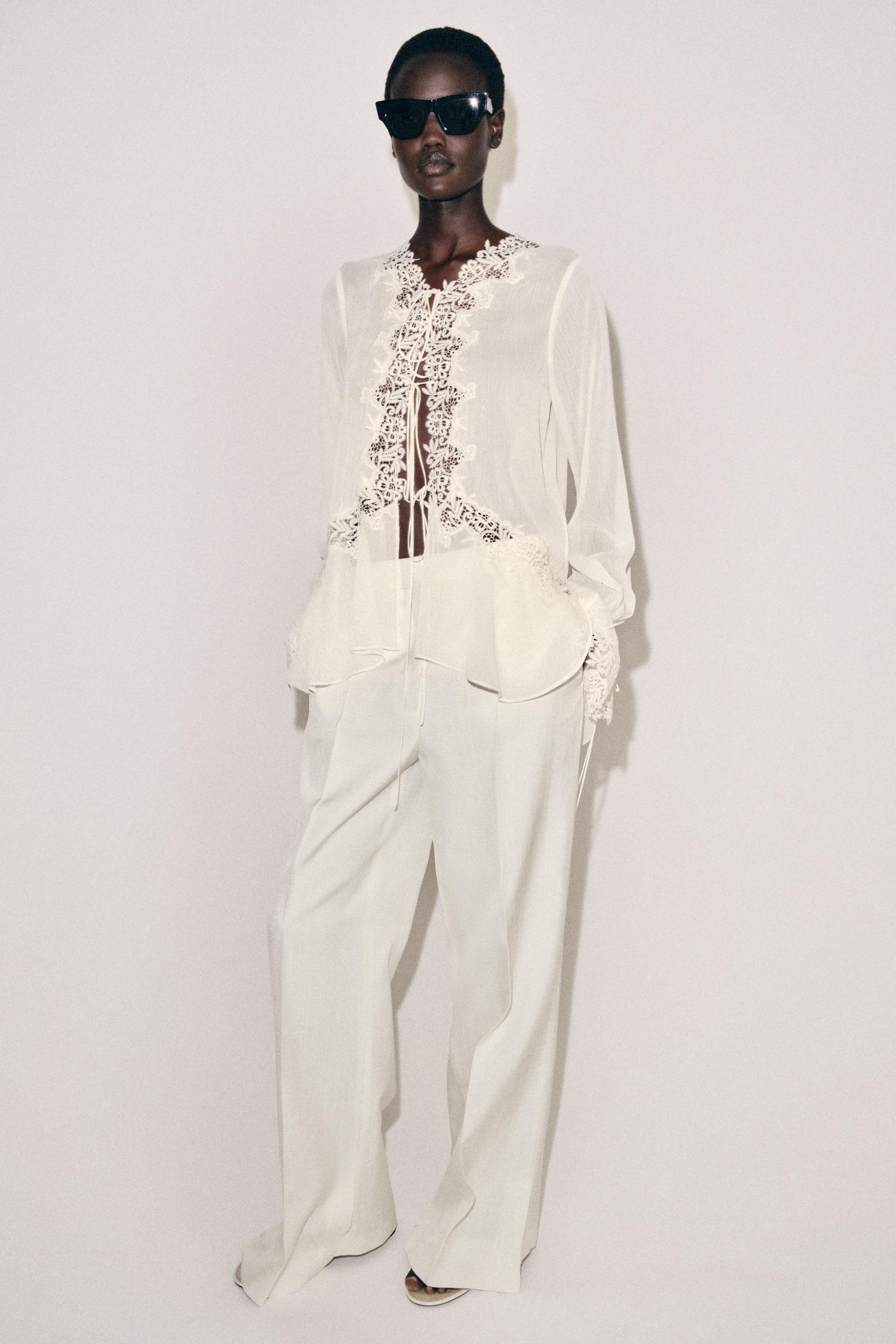 ZW COLLECTION COMBINATION LACE BLOUSE