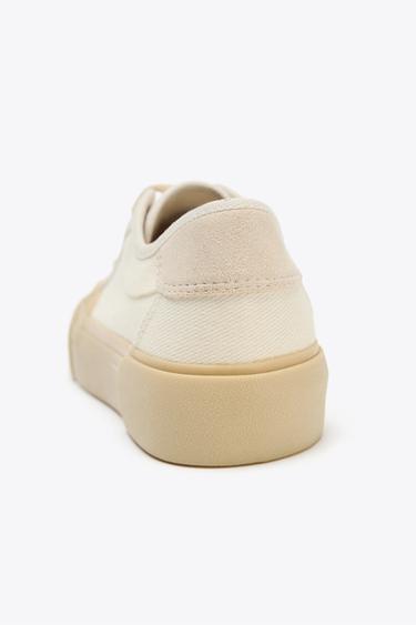 FABRIC TRAINERS - Ecru White by Zara - Image 3