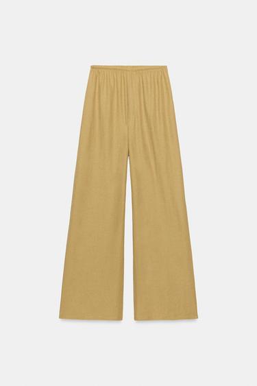 Zara STRAIGHT LEG PANTS - Oil