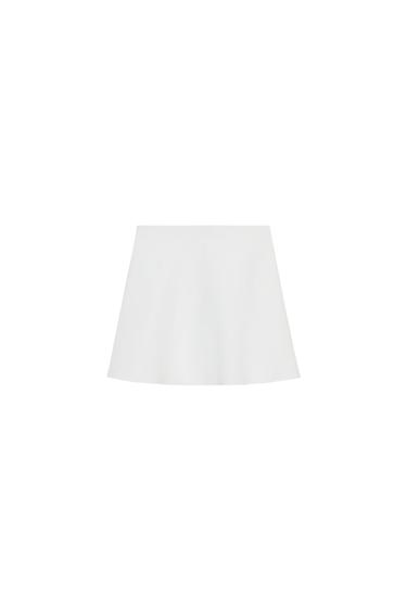 KNIT MINI SKIRT - White by Zara