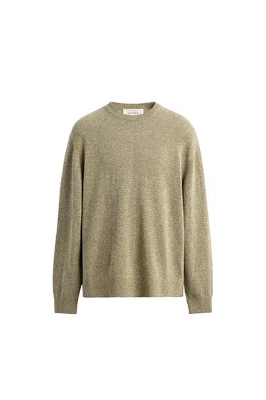 Zara COTTON BLEND CABLE JUMPER - Pistachio green