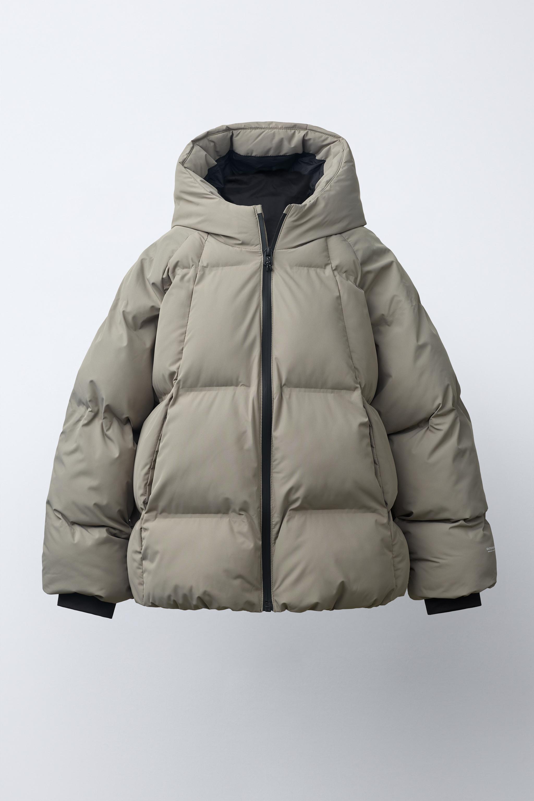 WATER REPELLENT PUFFER HOODIE JACKET — Light mink (alternate view)