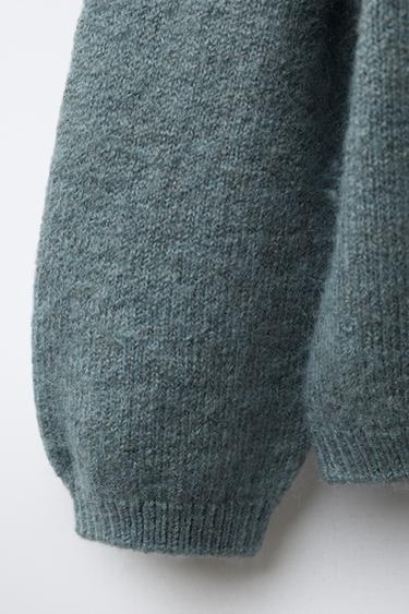 KNIT POLO COLLAR SWEATER - Blue / Grey by Zara - Image 3