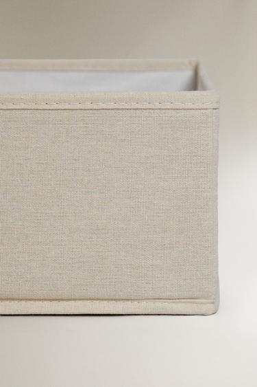 FOLDABLE COTTON STORAGE BOX - Light beige by Zara - Image 2