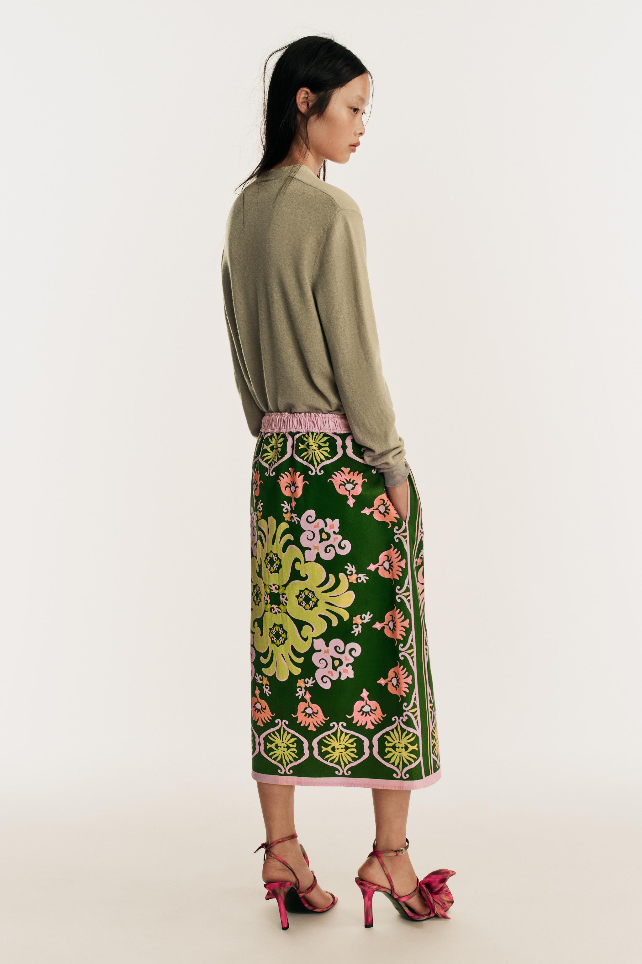 Женские юбки Zara LIMITED EDITION PRINTED MIDI SKIRT — фото 4