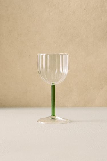 Zara BOROSILICATE GLASS WITH COLORED STEM - Green