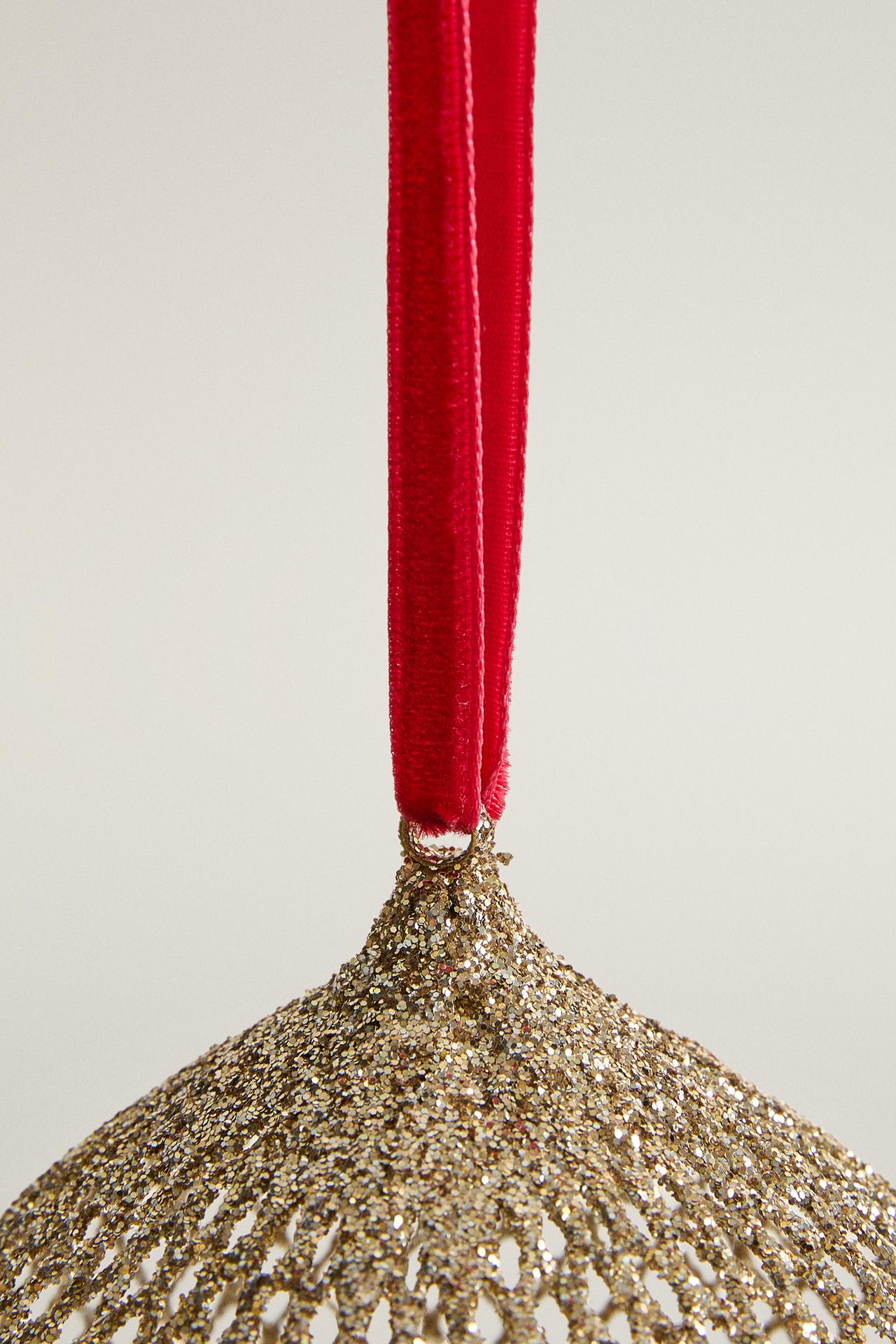 GLITTER MESH CHRISTMAS TREE DECORATION — Golden