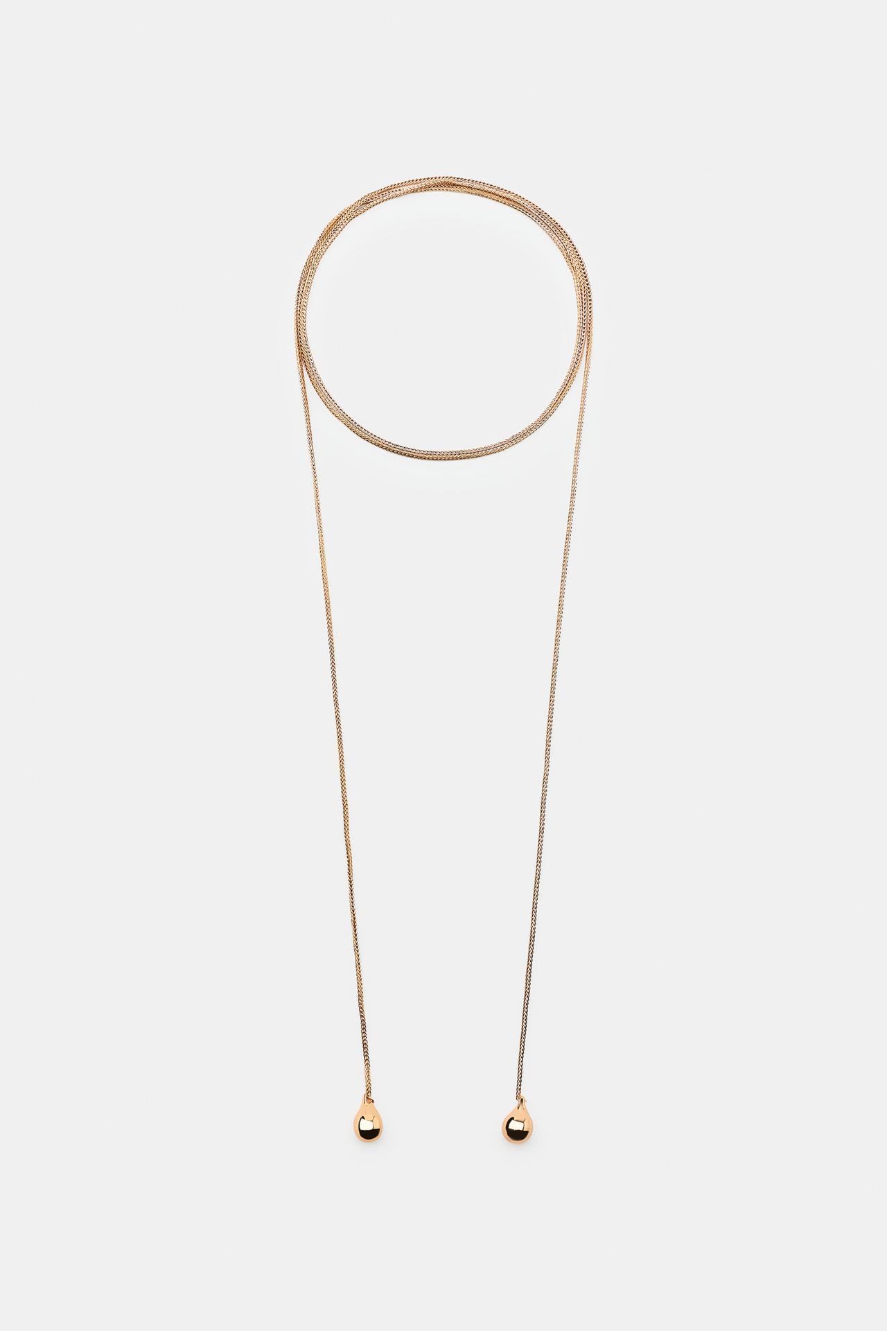 LONG CHAIN NECKLACE — Golden